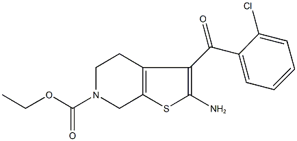 ethyl 2-amino-3-(2-chlorobenzoyl)-4,7-dihydrothieno[2,3-c]pyridine-6(5H)-carboxylate Struktur