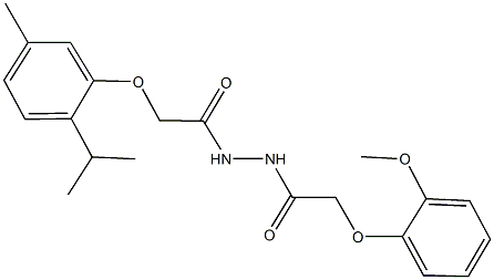 N'-[(2-isopropyl-5-methylphenoxy)acetyl]-2-(2-methoxyphenoxy)acetohydrazide Struktur