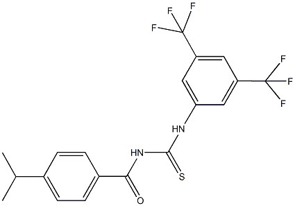 N-[3,5-bis(trifluoromethyl)phenyl]-N'-(4-isopropylbenzoyl)thiourea Struktur