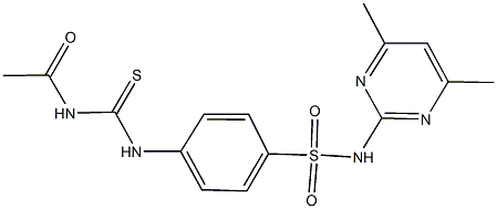 4-{[(acetylamino)carbothioyl]amino}-N-(4,6-dimethyl-2-pyrimidinyl)benzenesulfonamide Struktur