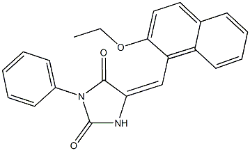 5-[(2-ethoxy-1-naphthyl)methylene]-3-phenylimidazolidine-2,4-dione Struktur