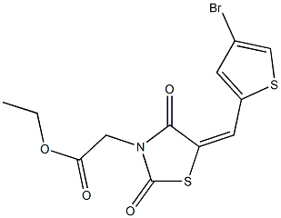 ethyl {5-[(4-bromo-2-thienyl)methylene]-2,4-dioxo-1,3-thiazolidin-3-yl}acetate Struktur