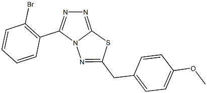 4-{[3-(2-bromophenyl)[1,2,4]triazolo[3,4-b][1,3,4]thiadiazol-6-yl]methyl}phenyl methyl ether Struktur