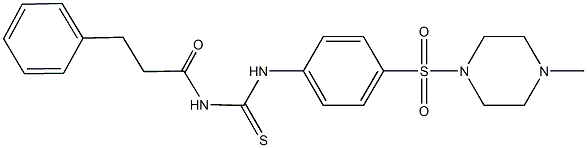 N-{4-[(4-methyl-1-piperazinyl)sulfonyl]phenyl}-N'-(3-phenylpropanoyl)thiourea Struktur