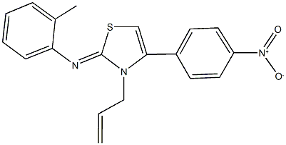 3-allyl-4-{4-nitrophenyl}-2-[(2-methylphenyl)imino]-2,3-dihydro-1,3-thiazole Struktur