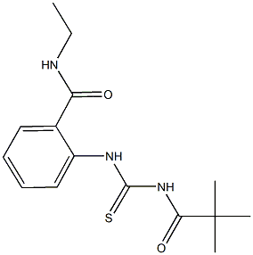 2-({[(2,2-dimethylpropanoyl)amino]carbothioyl}amino)-N-ethylbenzamide Struktur