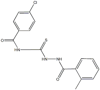 4-chloro-N-{[2-(2-methylbenzoyl)hydrazino]carbothioyl}benzamide Struktur