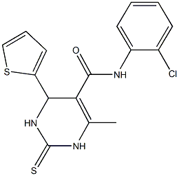 N-(2-chlorophenyl)-6-methyl-4-thien-2-yl-2-thioxo-1,2,3,4-tetrahydropyrimidine-5-carboxamide Struktur