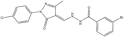 3-bromo-N'-{[1-(4-chlorophenyl)-3-methyl-5-oxo-1,5-dihydro-4H-pyrazol-4-ylidene]methyl}benzohydrazide Struktur