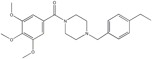 1-(4-ethylbenzyl)-4-(3,4,5-trimethoxybenzoyl)piperazine Struktur