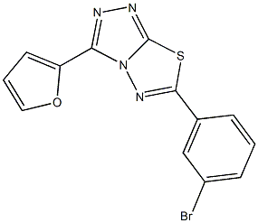 6-(3-bromophenyl)-3-(2-furyl)[1,2,4]triazolo[3,4-b][1,3,4]thiadiazole Struktur