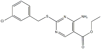 ethyl 4-amino-2-[(3-chlorobenzyl)sulfanyl]-5-pyrimidinecarboxylate Struktur