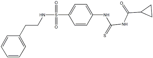 4-({[(cyclopropylcarbonyl)amino]carbothioyl}amino)-N-(2-phenylethyl)benzenesulfonamide Struktur