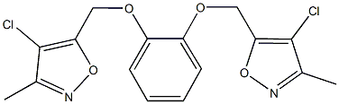 4-chloro-5-({2-[(4-chloro-3-methyl-5-isoxazolyl)methoxy]phenoxy}methyl)-3-methylisoxazole Struktur