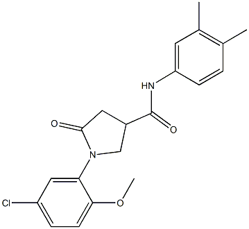 1-(5-chloro-2-methoxyphenyl)-N-(3,4-dimethylphenyl)-5-oxo-3-pyrrolidinecarboxamide Struktur