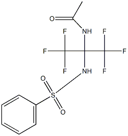 N-[2,2,2-trifluoro-1-[(phenylsulfonyl)amino]-1-(trifluoromethyl)ethyl]acetamide Struktur