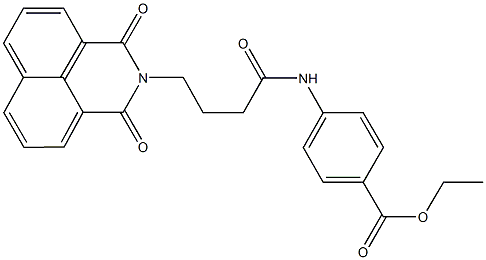 ethyl 4-{[4-(1,3-dioxo-1H-benzo[de]isoquinolin-2(3H)-yl)butanoyl]amino}benzoate Struktur