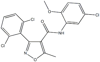 N-(5-chloro-2-methoxyphenyl)-3-(2,6-dichlorophenyl)-5-methylisoxazole-4-carboxamide Struktur