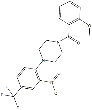 1-[2-nitro-4-(trifluoromethyl)phenyl]-4-(2-methoxybenzoyl)piperazine Struktur