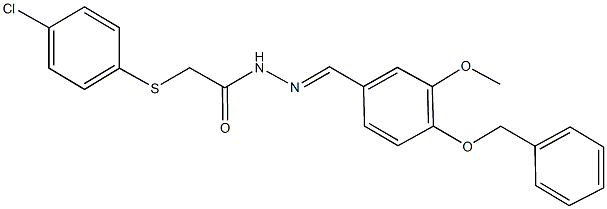 N'-[4-(benzyloxy)-3-methoxybenzylidene]-2-[(4-chlorophenyl)sulfanyl]acetohydrazide Struktur