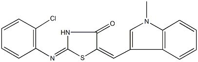 2-[(2-chlorophenyl)imino]-5-[(1-methyl-1H-indol-3-yl)methylene]-1,3-thiazolidin-4-one Struktur