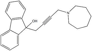 9-[4-(1-azepanyl)-2-butynyl]-9H-fluoren-9-ol Struktur