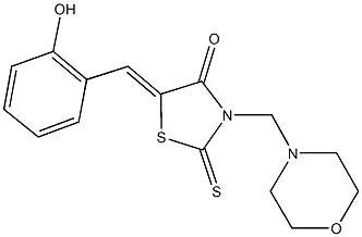 5-(2-hydroxybenzylidene)-3-(4-morpholinylmethyl)-2-thioxo-1,3-thiazolidin-4-one Struktur