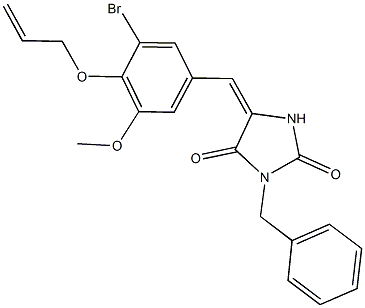 5-[4-(allyloxy)-3-bromo-5-methoxybenzylidene]-3-benzyl-2,4-imidazolidinedione Struktur