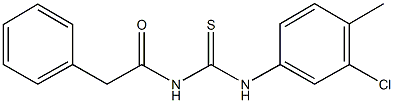 N-(3-chloro-4-methylphenyl)-N'-(phenylacetyl)thiourea Struktur