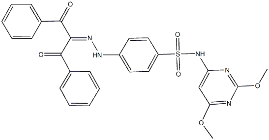 4-[2-(1-benzoyl-2-oxo-2-phenylethylidene)hydrazino]-N-(2,6-dimethoxypyrimidin-4-yl)benzenesulfonamide Struktur