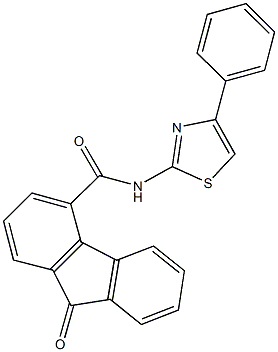 9-oxo-N-(4-phenyl-1,3-thiazol-2-yl)-9H-fluorene-4-carboxamide Struktur