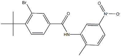 3-bromo-4-tert-butyl-N-{5-nitro-2-methylphenyl}benzamide Struktur