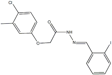 2-(4-chloro-3-methylphenoxy)-N'-(2-iodobenzylidene)acetohydrazide Struktur