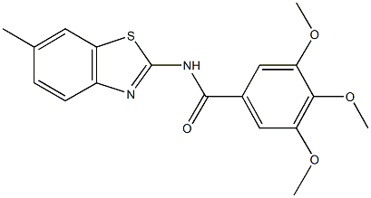 3,4,5-trimethoxy-N-(6-methyl-1,3-benzothiazol-2-yl)benzamide Struktur