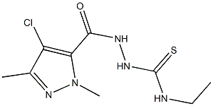 2-[(4-chloro-1,3-dimethyl-1H-pyrazol-5-yl)carbonyl]-N-ethylhydrazinecarbothioamide Struktur