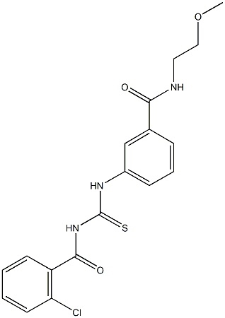 3-({[(2-chlorobenzoyl)amino]carbothioyl}amino)-N-(2-methoxyethyl)benzamide Struktur