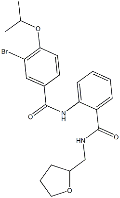 3-bromo-4-isopropoxy-N-(2-{[(tetrahydro-2-furanylmethyl)amino]carbonyl}phenyl)benzamide Struktur