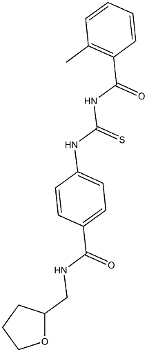 4-({[(2-methylbenzoyl)amino]carbothioyl}amino)-N-(tetrahydro-2-furanylmethyl)benzamide Struktur