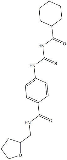 4-({[(cyclohexylcarbonyl)amino]carbothioyl}amino)-N-(tetrahydro-2-furanylmethyl)benzamide Struktur