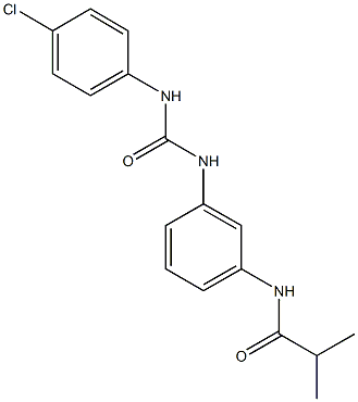 N-(3-{[(4-chloroanilino)carbonyl]amino}phenyl)-2-methylpropanamide Struktur