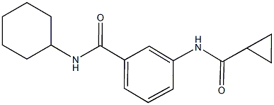 N-cyclohexyl-3-[(cyclopropylcarbonyl)amino]benzamide Struktur