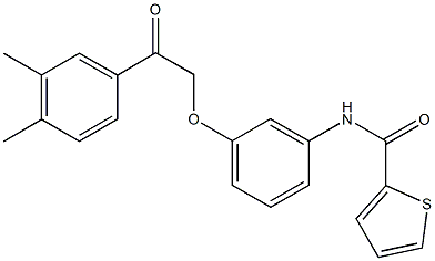 N-{3-[2-(3,4-dimethylphenyl)-2-oxoethoxy]phenyl}-2-thiophenecarboxamide Struktur