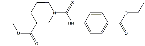 ethyl 1-{[4-(ethoxycarbonyl)anilino]carbothioyl}-3-piperidinecarboxylate Struktur