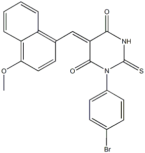 1-(4-bromophenyl)-5-[(4-methoxy-1-naphthyl)methylene]-2-thioxodihydro-4,6(1H,5H)-pyrimidinedione Struktur