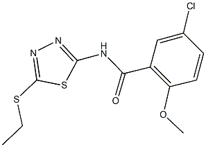 5-chloro-N-[5-(ethylsulfanyl)-1,3,4-thiadiazol-2-yl]-2-methoxybenzamide Struktur