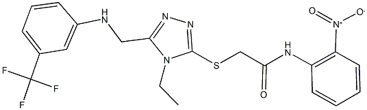 2-{[4-ethyl-5-({[3-(trifluoromethyl)phenyl]amino}methyl)-4H-1,2,4-triazol-3-yl]sulfanyl}-N-{2-nitrophenyl}acetamide Struktur