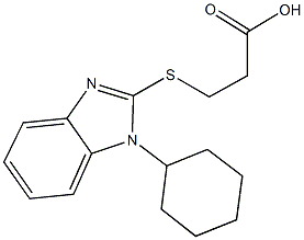 3-[(1-cyclohexyl-1H-benzimidazol-2-yl)sulfanyl]propanoic acid Struktur