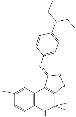 N-[4-(diethylamino)phenyl]-N-(4,4,8-trimethyl-4,5-dihydro-1H-[1,2]dithiolo[3,4-c]quinolin-1-ylidene)amine Struktur