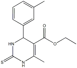 ethyl 6-methyl-4-(3-methylphenyl)-2-thioxo-1,2,3,4-tetrahydro-5-pyrimidinecarboxylate Struktur