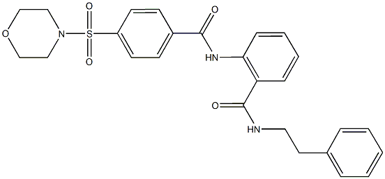 2-{[4-(4-morpholinylsulfonyl)benzoyl]amino}-N-(2-phenylethyl)benzamide Struktur